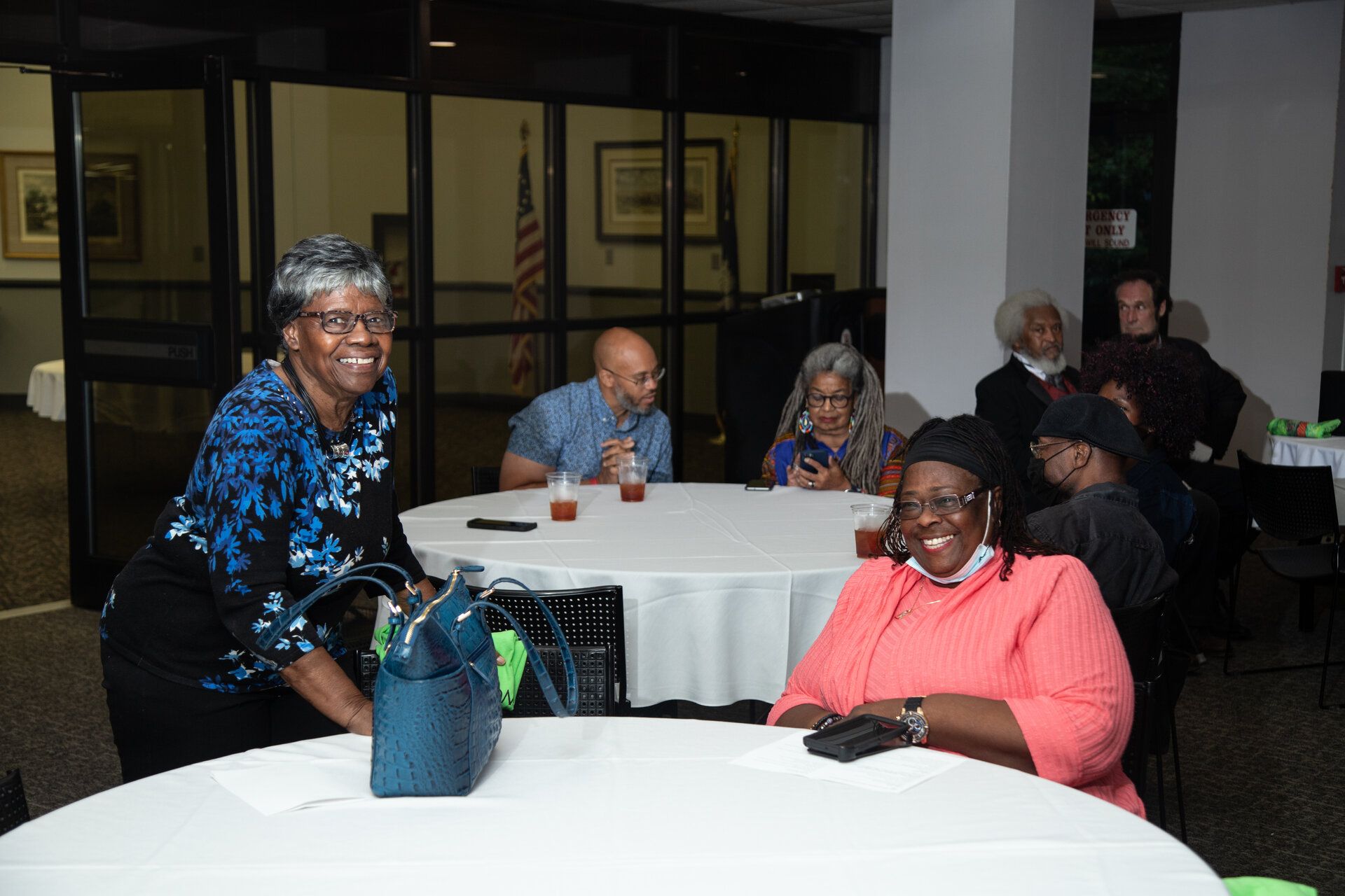 Multi-generational community members seated at banquet tables during a Jamestown Foundation celebration